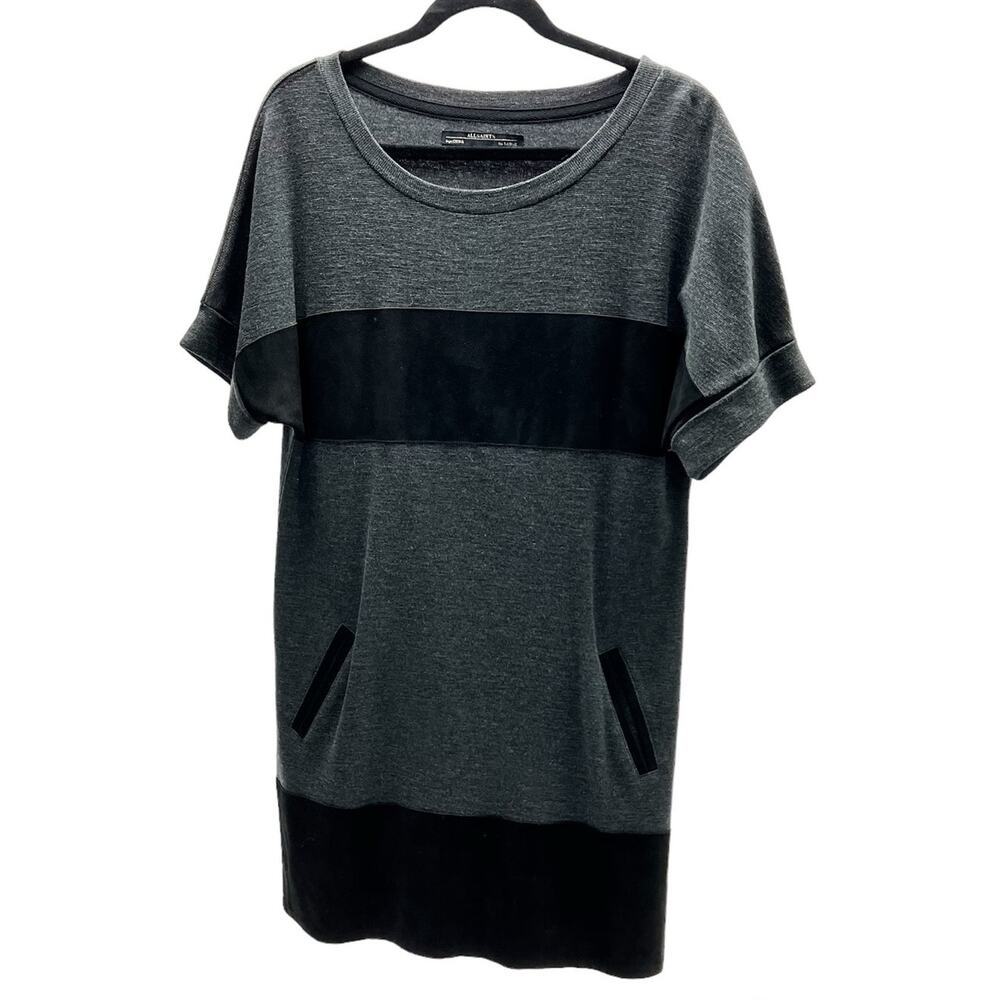 Allsaints Sweater Short Sleeve Mini Dress With Pockets Women's Size Large